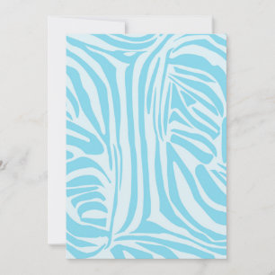 Tarjeta De Agradecimiento Estampado de cebra azul y blanco en negrita