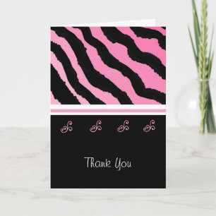 Tarjeta De Agradecimiento Estampado de cebra Gracias