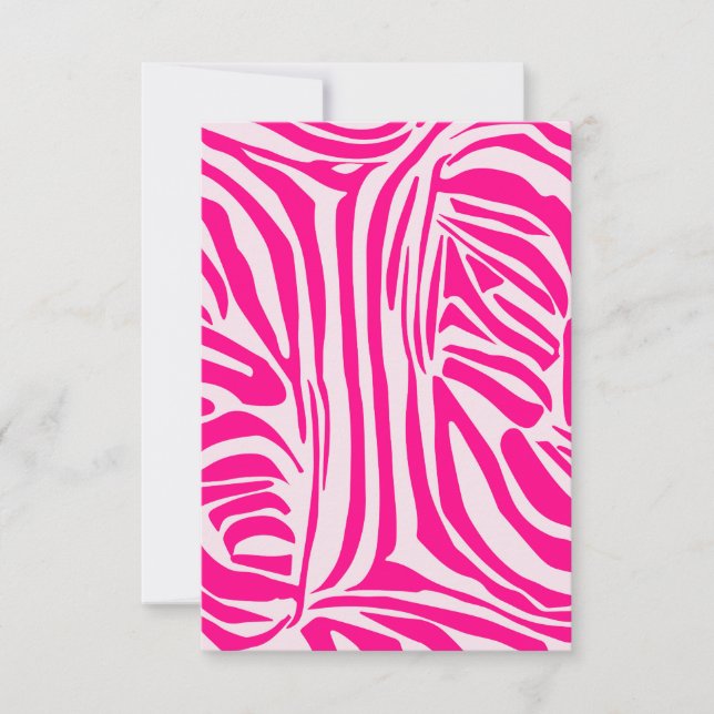 Tarjeta De Agradecimiento Estampado de cebra rosa (Anverso)