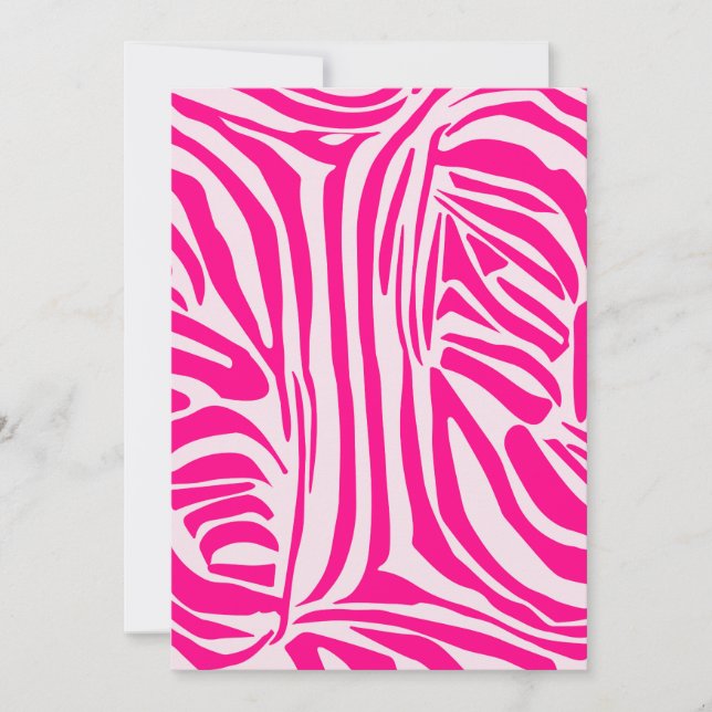Tarjeta De Agradecimiento Estampado de cebra rosa (Anverso)