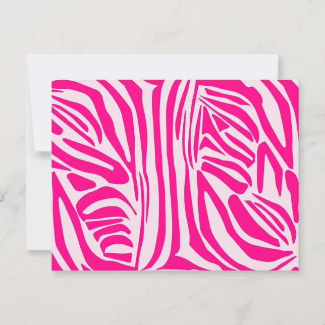 Tarjeta De Agradecimiento Estampado de cebra rosa (Anverso)