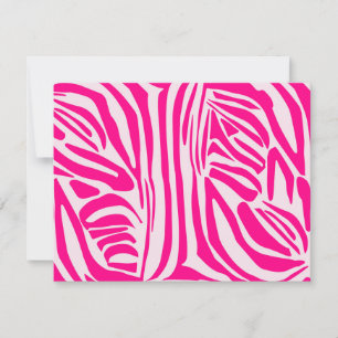 Tarjeta De Agradecimiento Estampado de cebra rosa