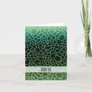 Tarjeta De Agradecimiento Estampado de girafa verde de Ombre