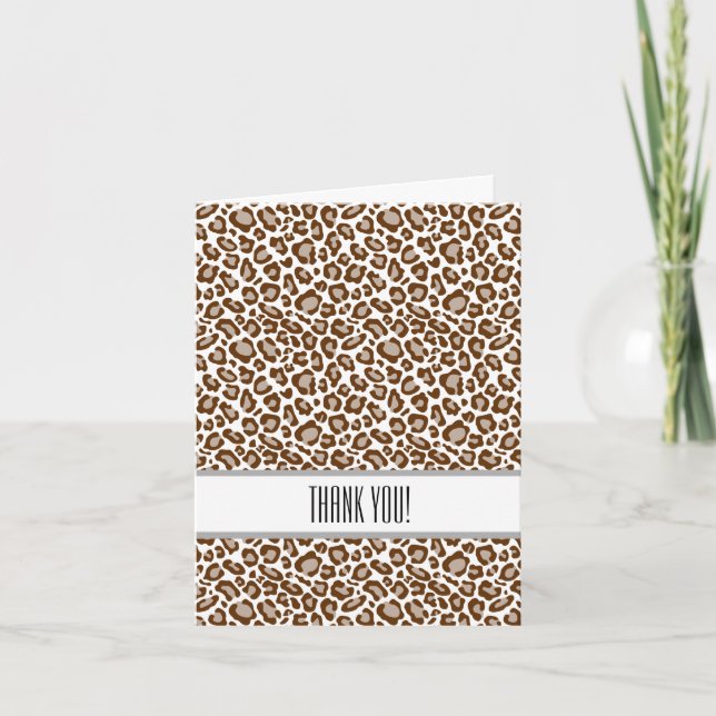 Tarjeta De Agradecimiento Estampado de leopardo Gracias (Anverso)