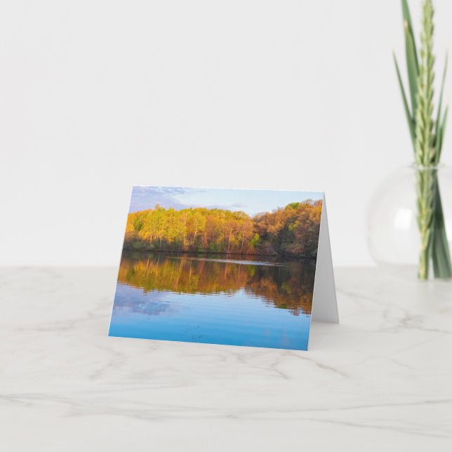 Tarjeta De Agradecimiento estanque de marthaler park y bosques (Anverso)