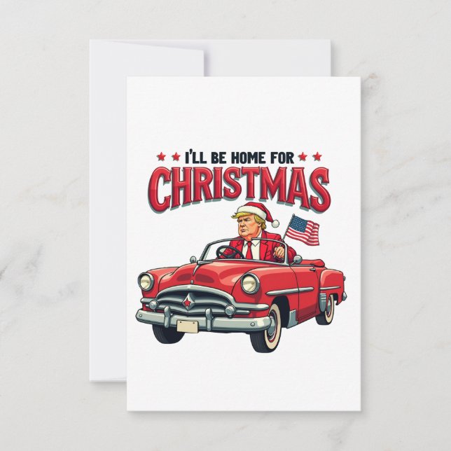 Tarjeta De Agradecimiento Estaré en casa para los Navidades que Trump ganó l (Anverso)