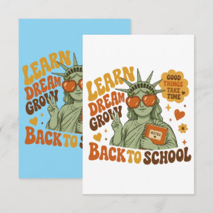 Tarjeta De Agradecimiento Estatua de la Libertad Retro Vibraciones de Regres