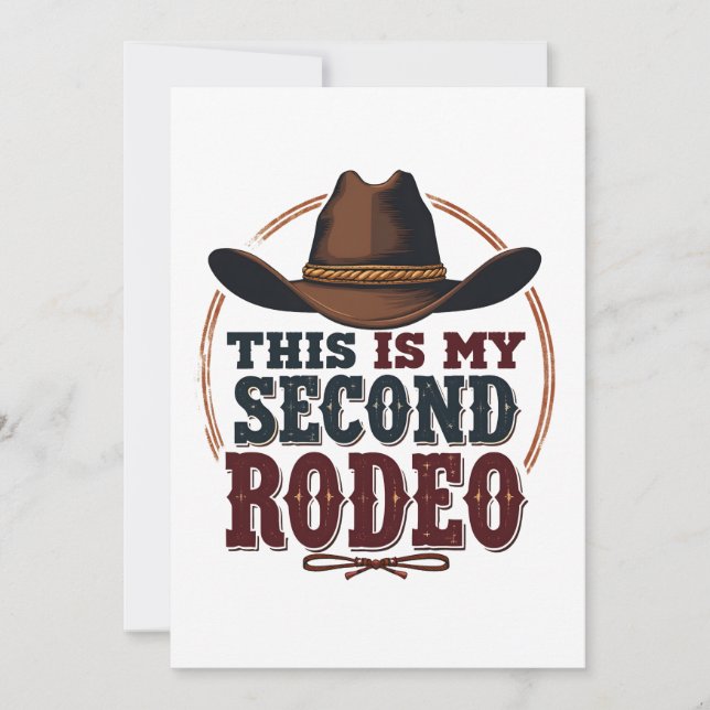 Tarjeta De Agradecimiento Este es mi segundo Rodeo Cowboy Gorra Occidental (Anverso)