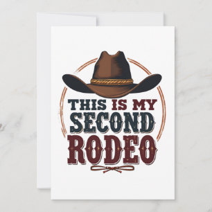 Tarjeta De Agradecimiento Este es mi segundo Rodeo Cowboy Gorra Occidental