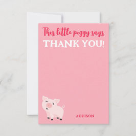 Tarjeta De Agradecimiento Este Pequeño Cerdo Dice Gracias Granjero