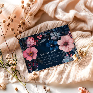 Tarjeta De Agradecimiento Estética de boda gótica vintage