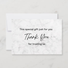 Tarjeta De Agradecimiento Estética de mármol blanco moderno