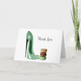 Tarjeta De Agradecimiento Estilete verde en colores pastel y arte francés de