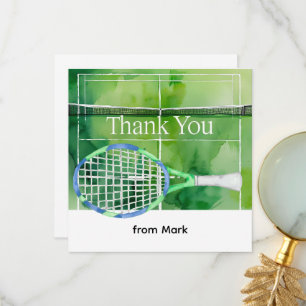 Tarjeta De Agradecimiento Estilo acuarela temática de tenis