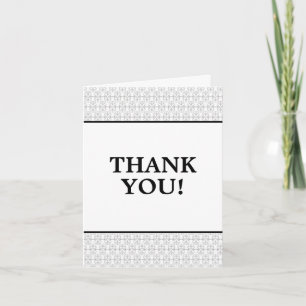 Tarjeta De Agradecimiento Estilo Art Déco Elegante en Blanco y Negro