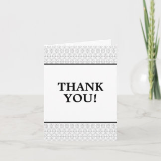 Tarjeta De Agradecimiento Estilo Art Déco Elegante en Blanco y Negro