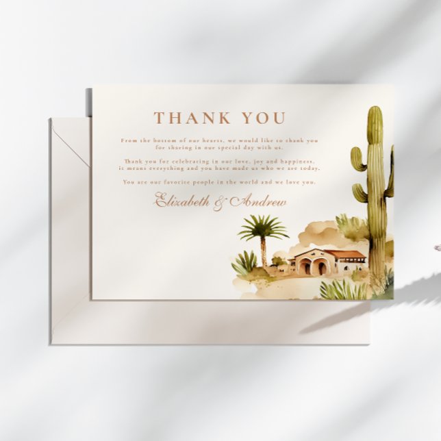 Tarjeta De Agradecimiento Estilo Boda de Hacienda del desierto (Subido por el creador)