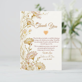 Tarjeta De Agradecimiento Estilo bohemio, botánico