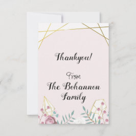 Tarjeta De Agradecimiento Estilo Boho Rosa