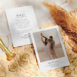 Tarjeta De Agradecimiento Estilo Boho y elegante Boda simple de fotos