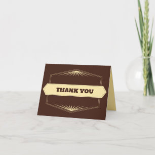 Tarjeta De Agradecimiento estilo crema marrón