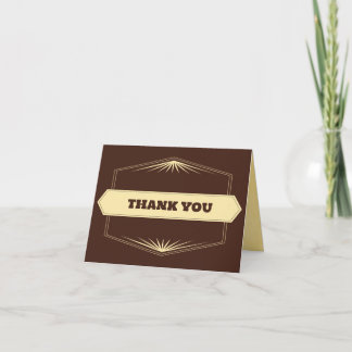 Tarjeta De Agradecimiento estilo crema marrón
