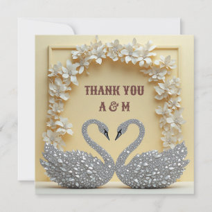 Tarjeta De Agradecimiento Estilo de Celebración de Romance de Cristal
