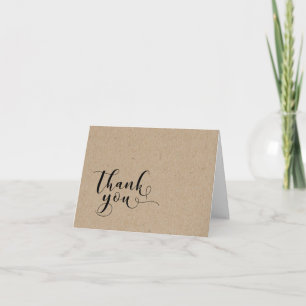 Tarjeta De Agradecimiento Estilo de papel kraft falso ligero SimpleGracias 2