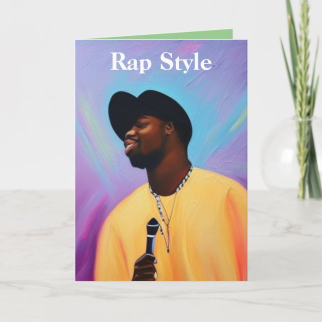 Tarjeta De Agradecimiento Estilo de Rap (Anverso)