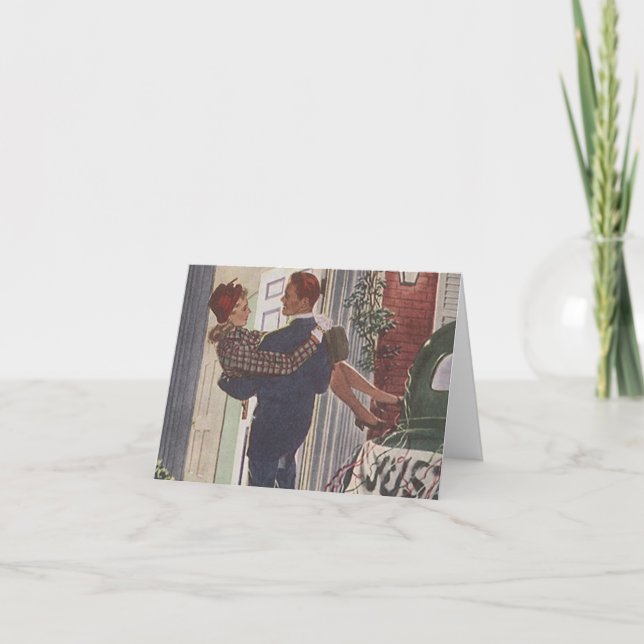 Tarjeta De Agradecimiento Estilo retro Gracias Cartas Boda de nuevos casados (Anverso)