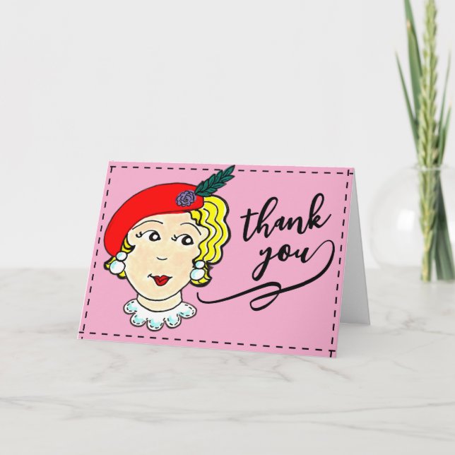 Tarjeta de agradecimiento, estilo vintage, tarjeta (Anverso)