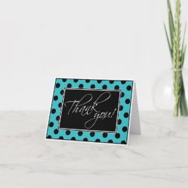 Tarjeta de agradecimiento estilosa con lunares neg