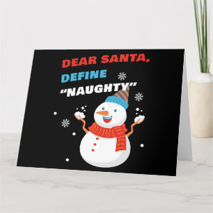 Tarjeta De Agradecimiento Estimado Santa Define "traviesos" Navidades gracio