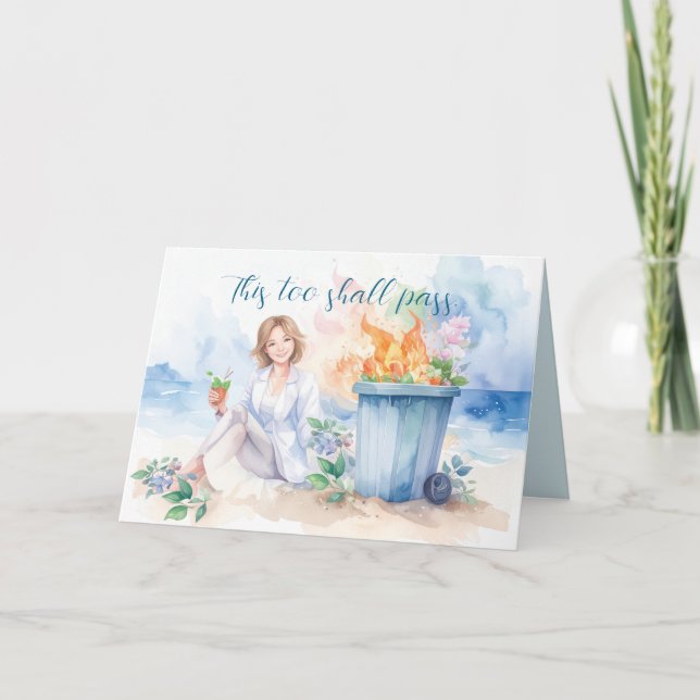 Tarjeta De Agradecimiento Esto también pasará. Fuego de basureros (Anverso)