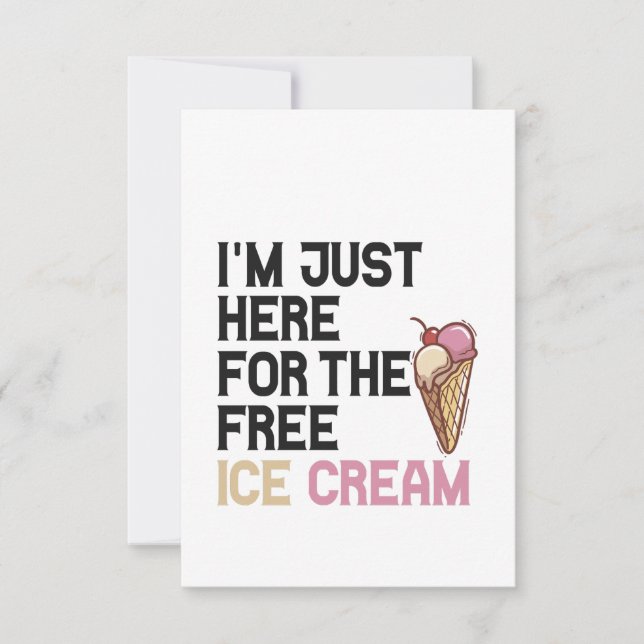 Tarjeta De Agradecimiento Estoy aquí por el regalo divertido de helados grat (Anverso)