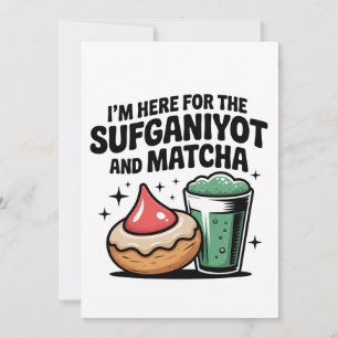Tarjeta De Agradecimiento Estoy Aquí Por Sufganiyot Y Matcha Hanukkah Jew