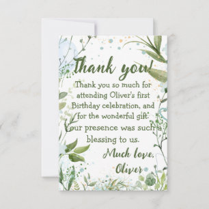 Tarjeta De Agradecimiento Estoy creciendo como una hierba, un niño de primer