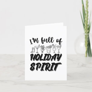 Tarjeta De Agradecimiento Estoy Lleno De Espíritu Navideño Bebiendo En Navid