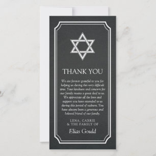 Tarjeta De Agradecimiento Estrella de carbón vegetal del servicio conmemorat