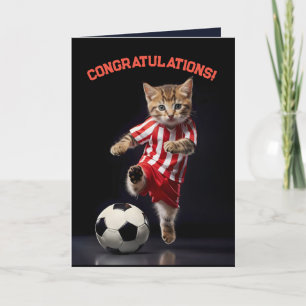Tarjeta De Agradecimiento Estrella de fútbol Kitten