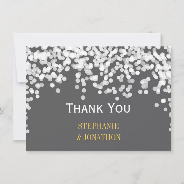 Tarjeta De Agradecimiento Estrella de las Luces Nocturnas Luz Gris Amarillo  (Anverso)