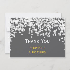 Tarjeta De Agradecimiento Estrella de las Luces Nocturnas Luz Gris Amarillo 