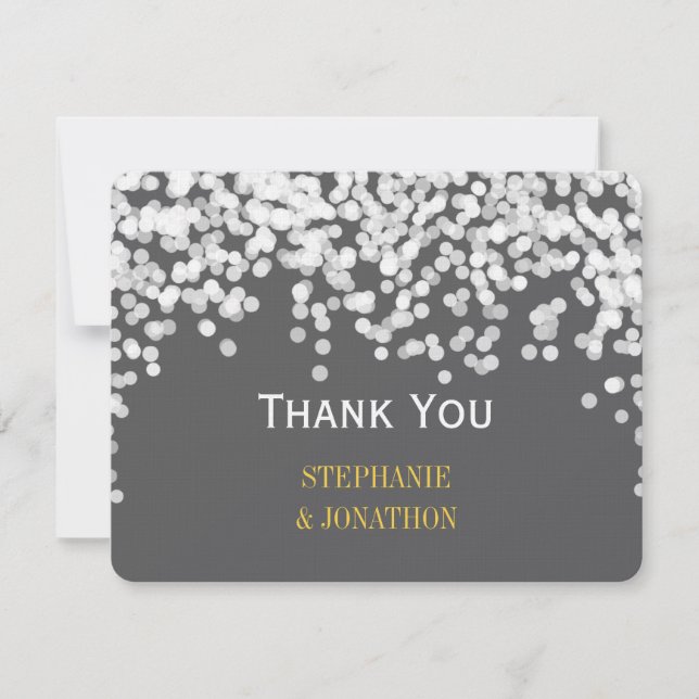 Tarjeta De Agradecimiento Estrella de las Luces Nocturnas Luz Gris Amarillo  (Anverso)