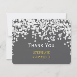 Tarjeta De Agradecimiento Estrella de las Luces Nocturnas Luz Gris Amarillo 