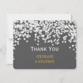 Tarjeta De Agradecimiento Estrella de las Luces Nocturnas Luz Gris Amarillo 