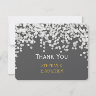 Tarjeta De Agradecimiento Estrella de las Luces Nocturnas Luz Gris Amarillo 