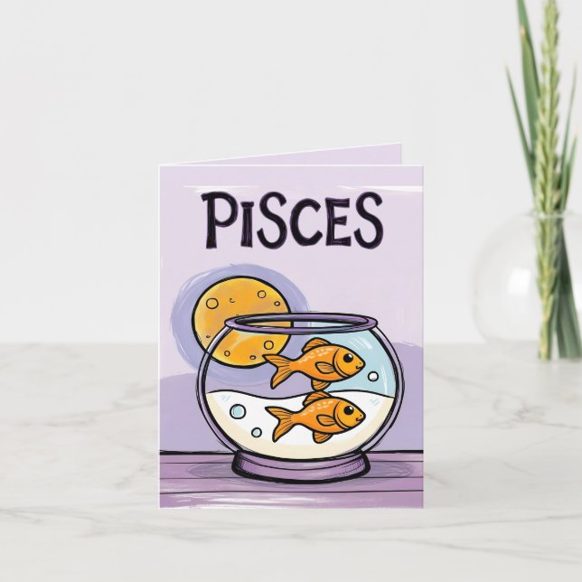 Tarjeta De Agradecimiento Estrella de Pisces, estrella de zodiac (Anverso)