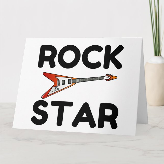 Tarjeta De Agradecimiento Estrella de rock (Anverso)