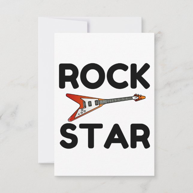 Tarjeta De Agradecimiento Estrella de rock (Anverso)