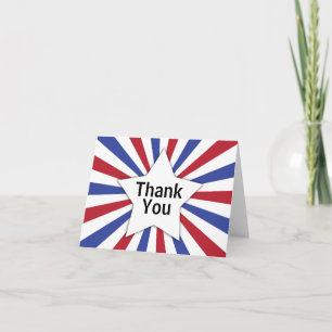 Tarjeta De Agradecimiento Estrella de Sol Patriótica Gracias
